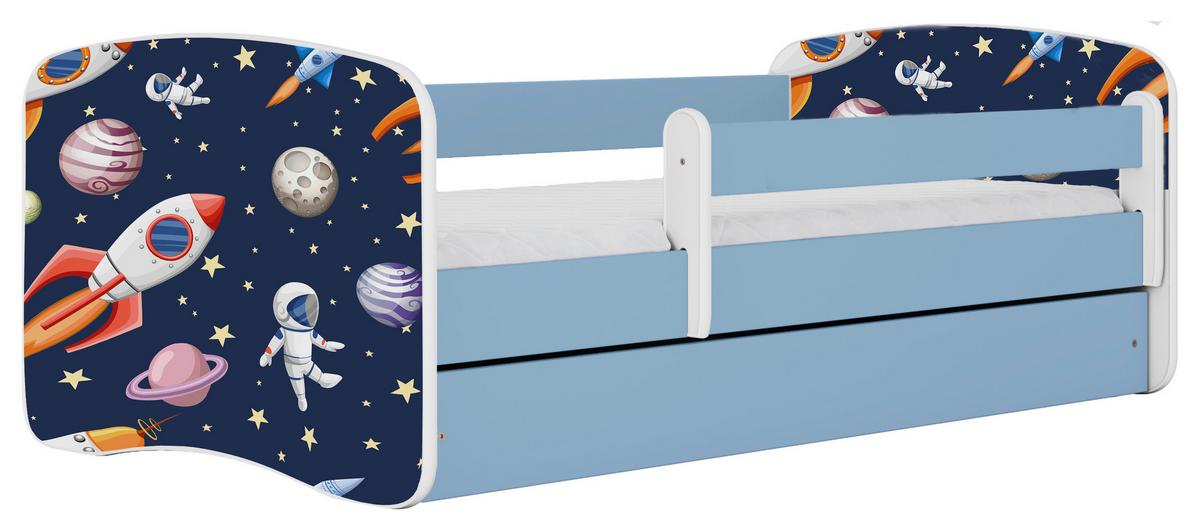 Otroška Postelja Babydreams, Bela, Modra, 80x160cm - modra/bela, Moderno, tekstil/leseni material (80/160cm) - MID.YOU