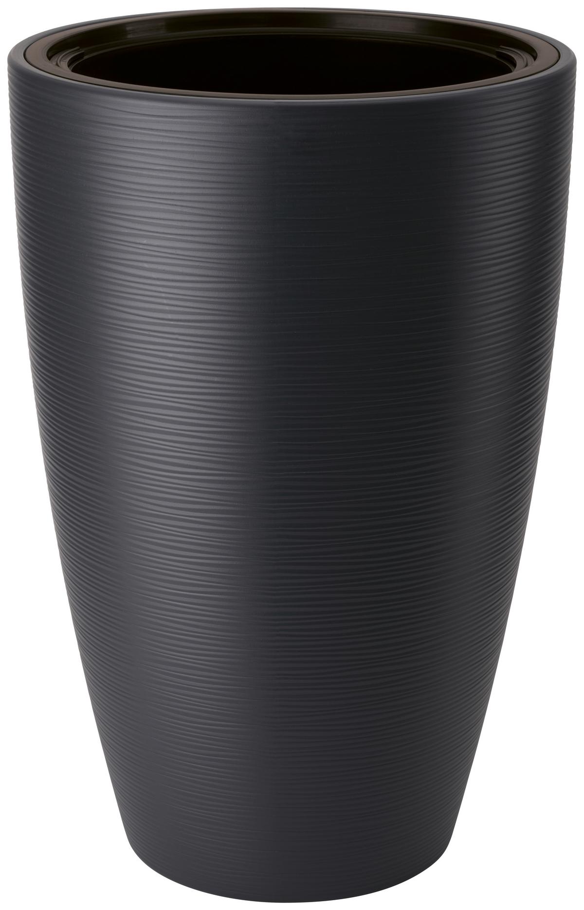 Übertopf Gubo Anthrazit Ø ca. 38,5cm - Anthrazit, KONVENTIONELL, Kunststoff (38,5/58,0cm) - Mömax