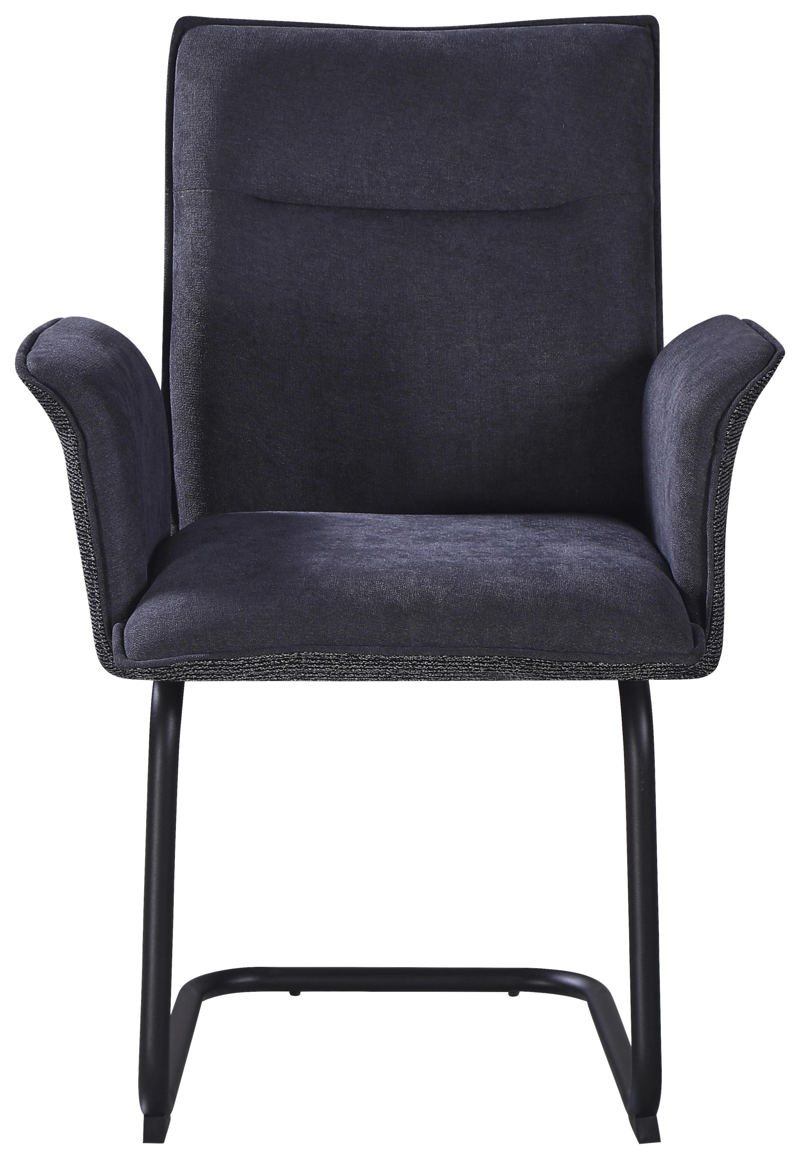 Armlehnstuhl Nova Grau - Schwarz/Grau, MODERN, Textil/Metall (63/90/61cm) - Premium Living