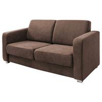 Schlafsofa Mia Braun Mikrofaser - Chromfarben/Braun, Design, Kunststoff/Textil (159/88/87cm) - Livetastic