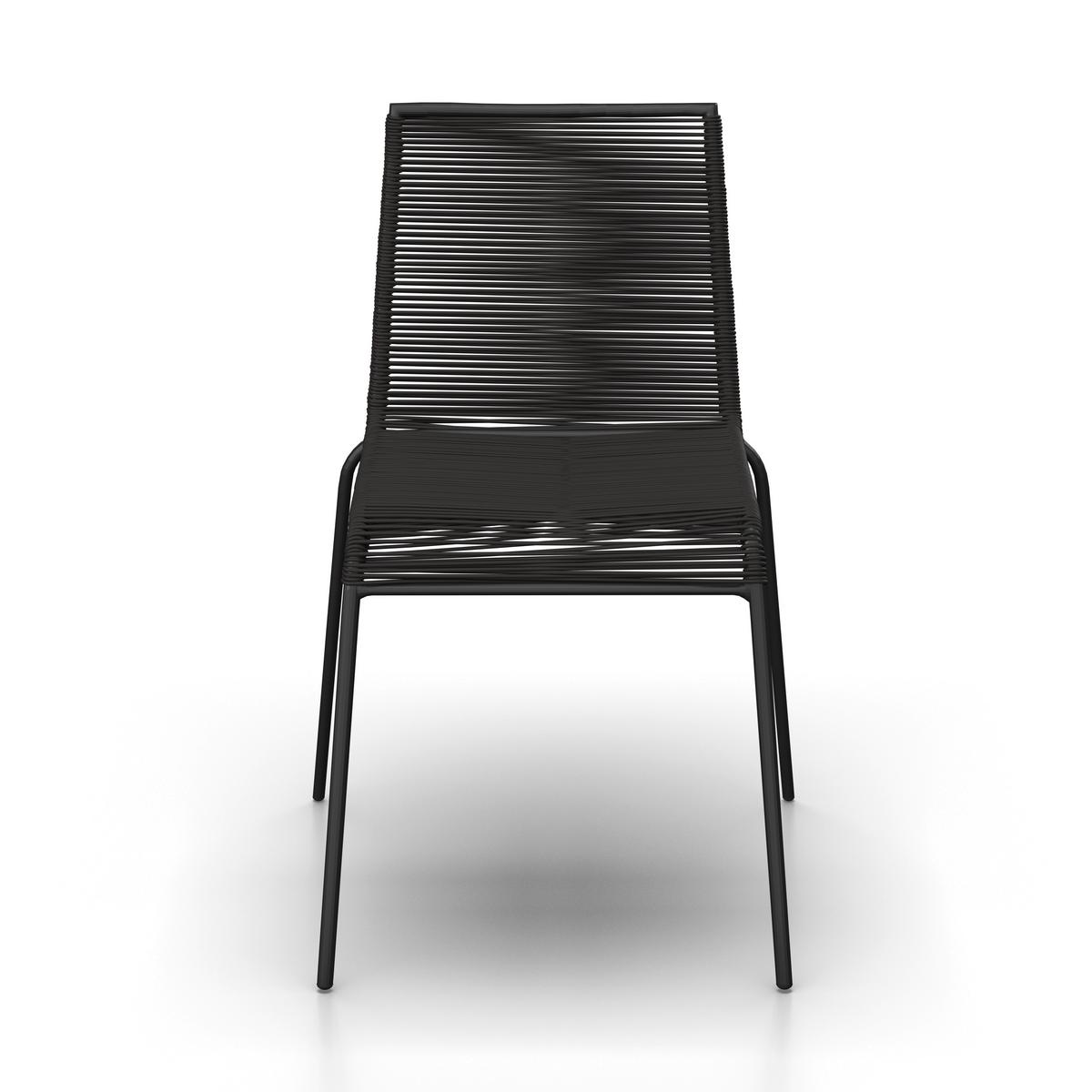 Gartenset Suna Schwarz aus Holz/Textil/Metall - Schwarz/Teakfarben, Modern, Holz/Textil - Bessagi Garden