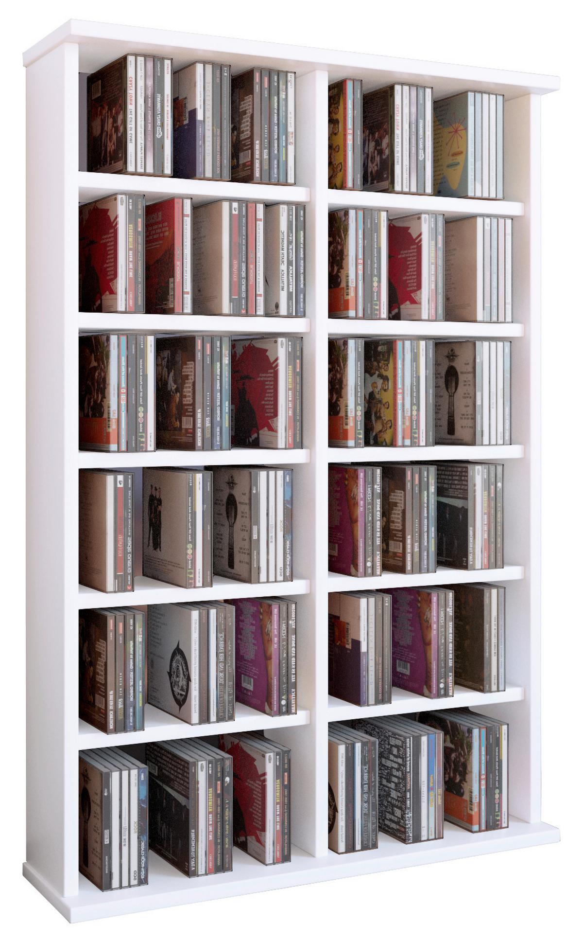 CD-Regal Ronul in Weiß, B: 60 cm - Weiß, KONVENTIONELL, Holzwerkstoff (60/92/18cm) - Livetastic