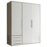 Omara S Klasičnimi Vrati Lyss, Bela, Hrast, 155 Cm - srebrne barve/bela, Moderno, umetna masa/leseni material (155/194/58cm) - Livetastic