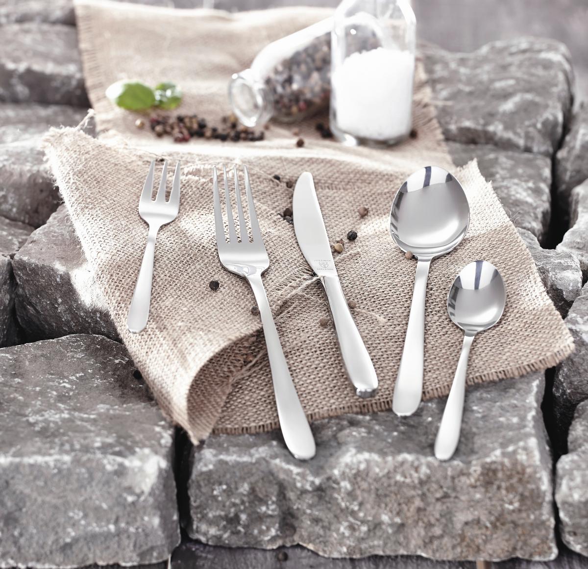 ZESTAW SZTUĆCÓW 630-430 - kolor stalowy, Basics, metal - Justinus