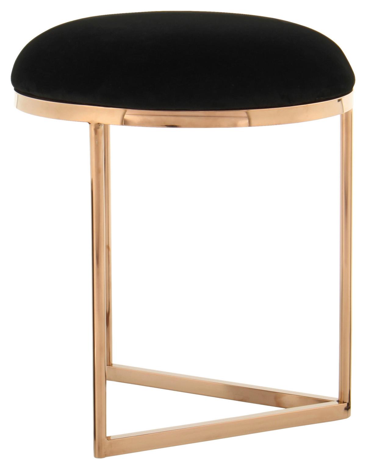 HOCKER WYNONA 325 - Roségold/Schwarz, Design, Textil/Metall (40/49cm) - Kayoom