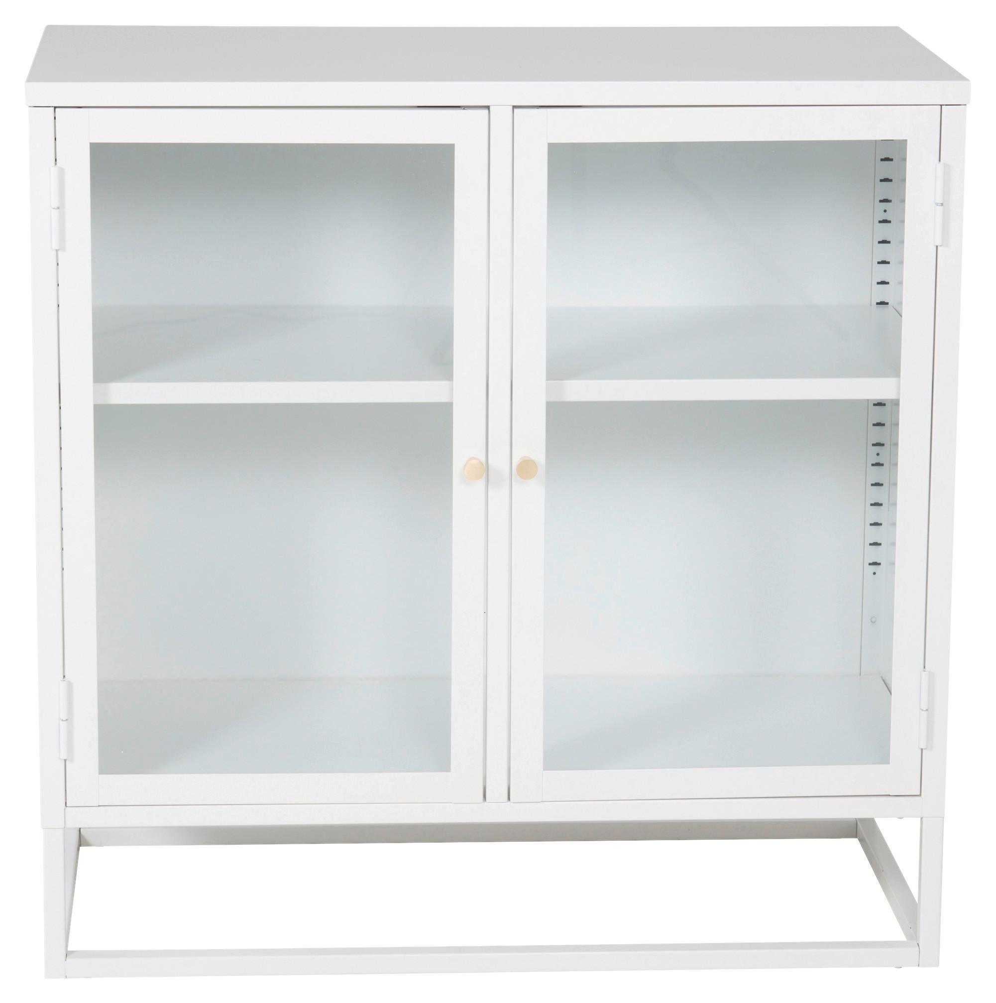 SIDEBOARD BAKAL - Weiß, Design, Glas/Metall (85/85/40cm) - Livetastic