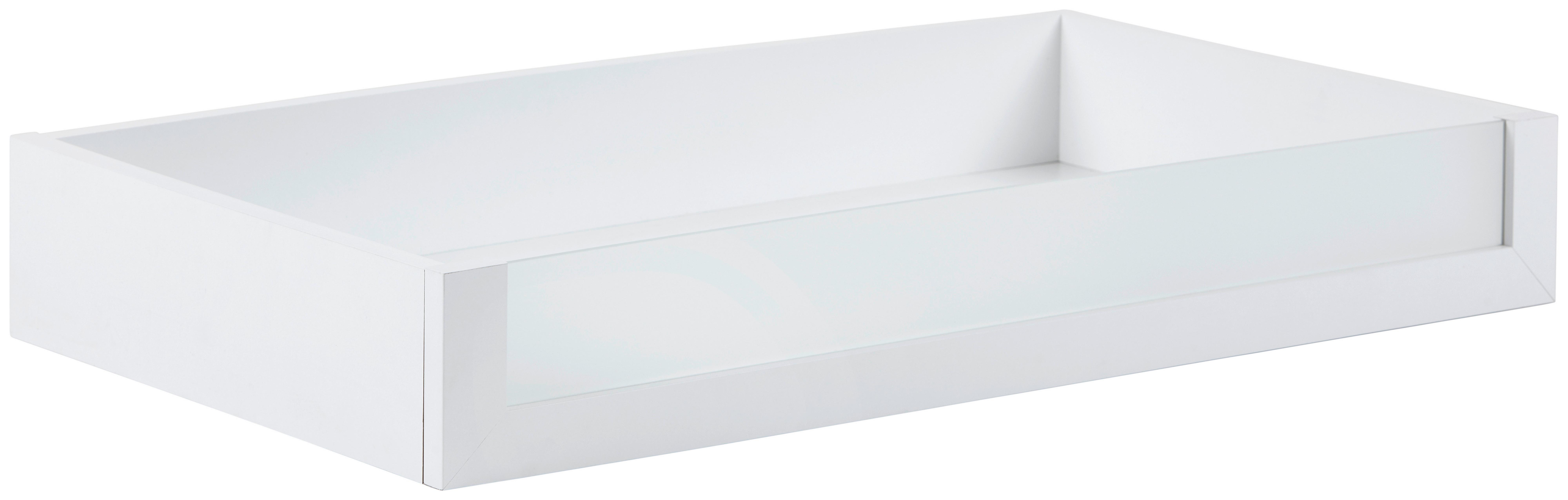 Schublade In Weiss - Weiss, Modern, Glas/Holzwerkstoff (83/12/45cm) - Based