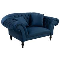 Fotelj Cupido, Temno Modra - črna/temno modra, Design, tekstil/les (180/94/103cm) - MID.YOU