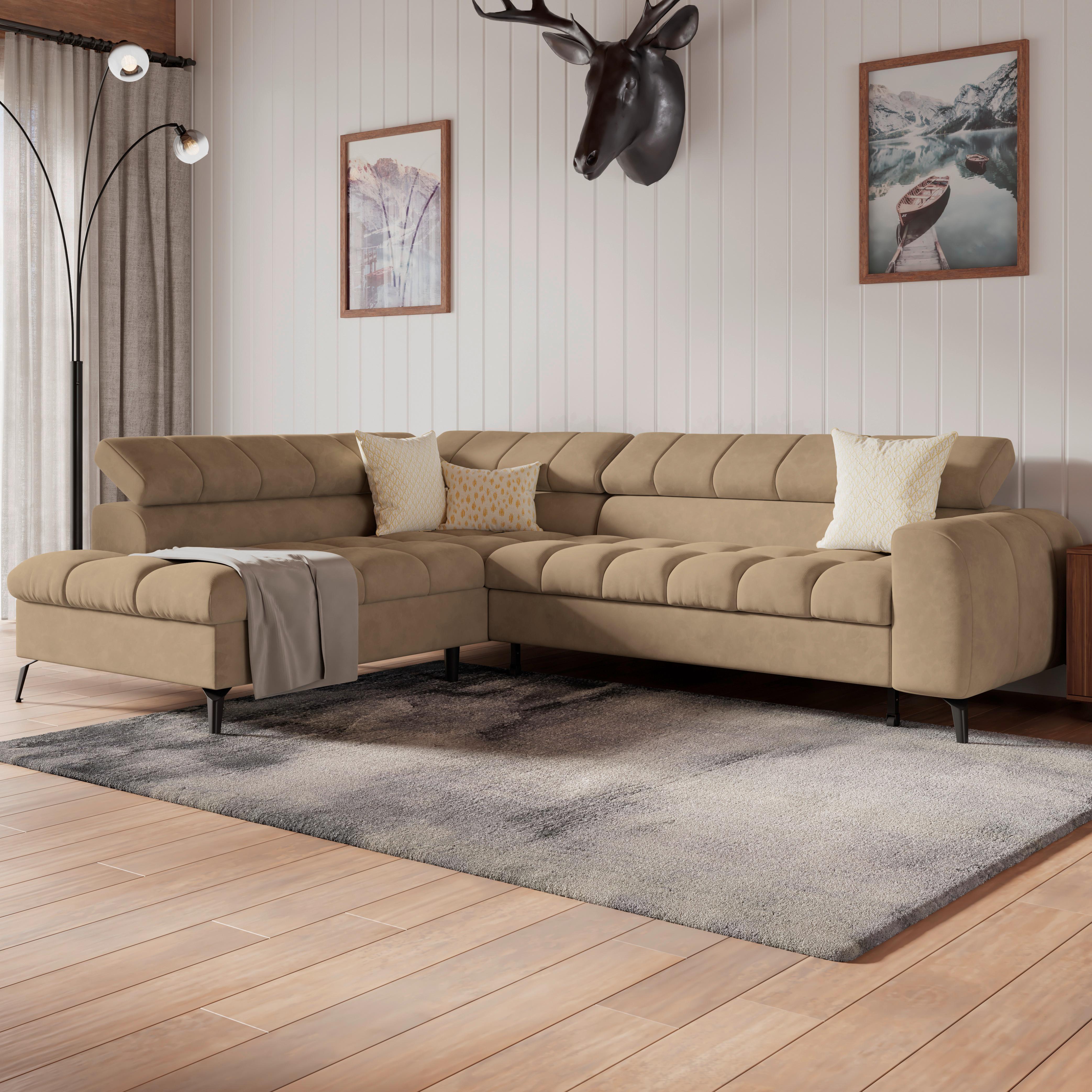 Kutna Garnitura Volf - smeđa/crna, Trend, tekstil/metal (203/261cm)