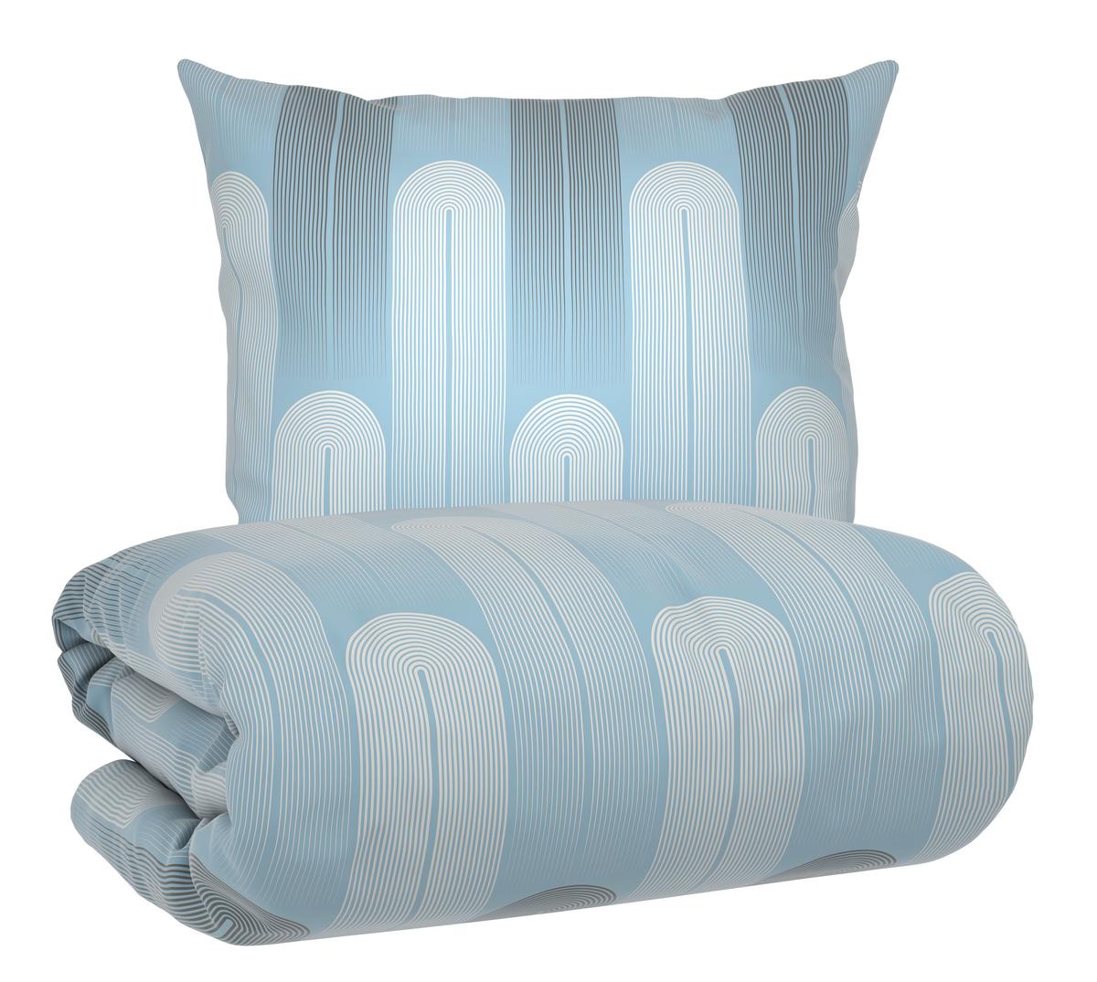 Bettwäsche Veix Blau/Grau ca. 135x200cm - Blau/Grau, Textil (135/200cm) - Mömax