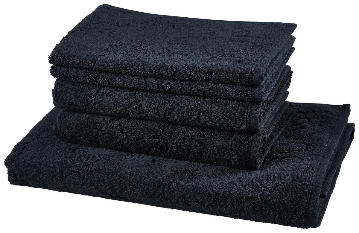 ZESTAW RĘCZNIKÓW FROTTE 1670 JOOP! UNI CORNFLOWER - czarny, Basics, tkanina - Joop!