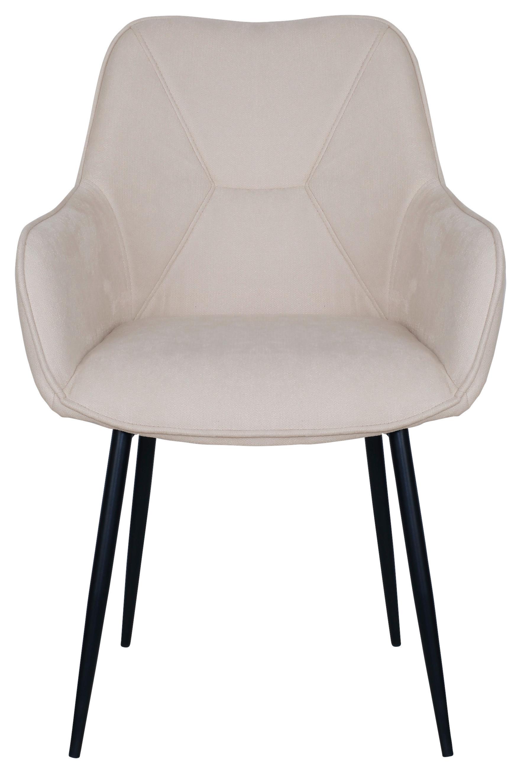 Karosszék Elena - bézs/fekete, Modern, textil/fa (57/85/60cm) - Mömax