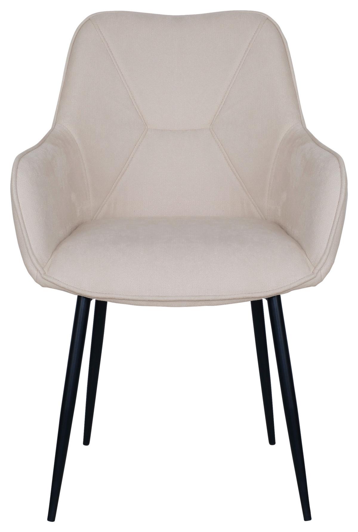 Armlehnstuhl Elena in Beige - Beige/Schwarz, MODERN, Holz/Textil (57/85/60cm) - Mömax