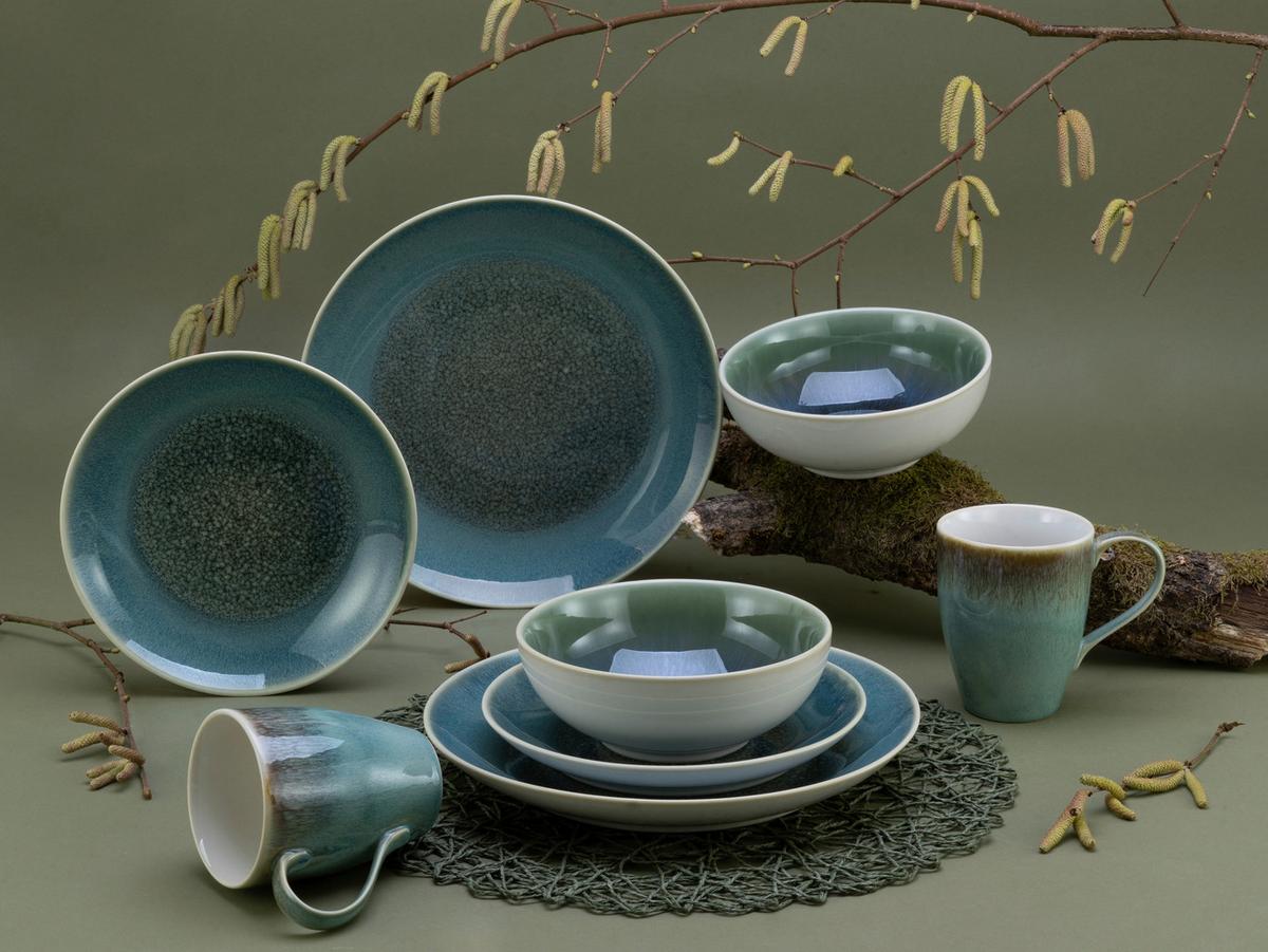 Kombinirani Servis Caldera Grün, 8-Delni - zelena/bela, Basics, keramika - Creatable