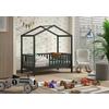 Hausbett Junior ca. 70x140 cm Anthrazit - Anthrazit, MODERN, Holz (70/140cm) - MID.YOU