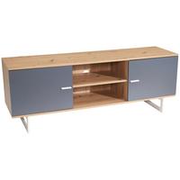 Nizka Omarica Wl6.824 - srebrne barve/siva, Design, kovina/leseni material (150/55/40cm) - Livetastic