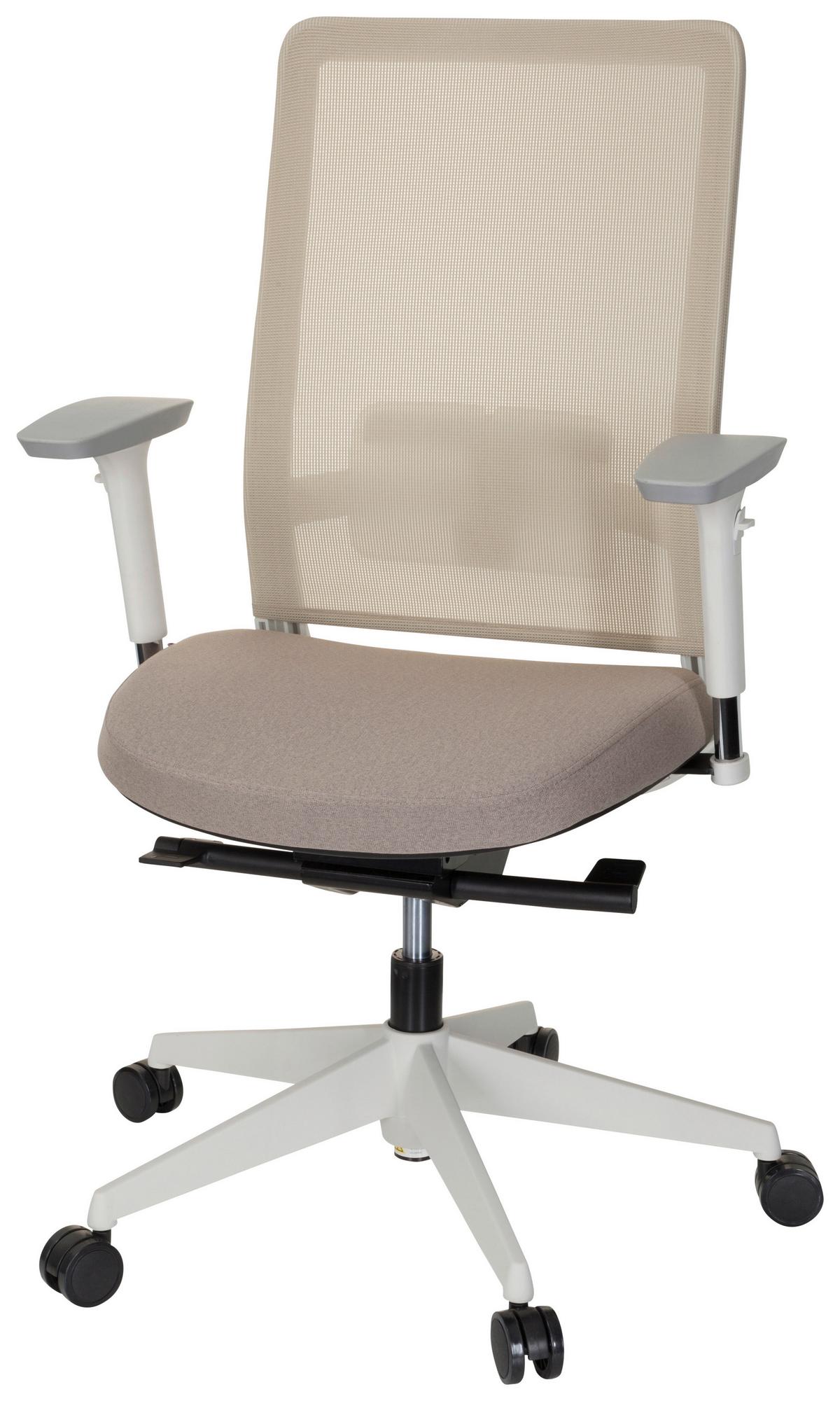 Pisarniški Stol Pure White, Bež - bela/bež, Moderno, umetna masa/tekstil (69/115/60cm) - MID.YOU