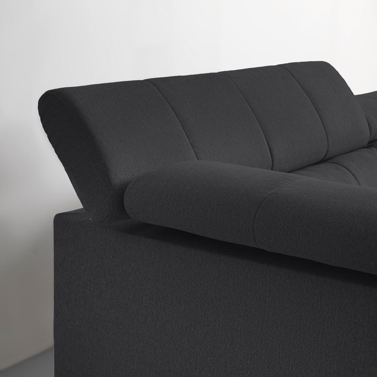 Wohnlandschaft Alberto Schwarz - Schwarz, MODERN, Textil/Metall (201/296cm) - Mömax