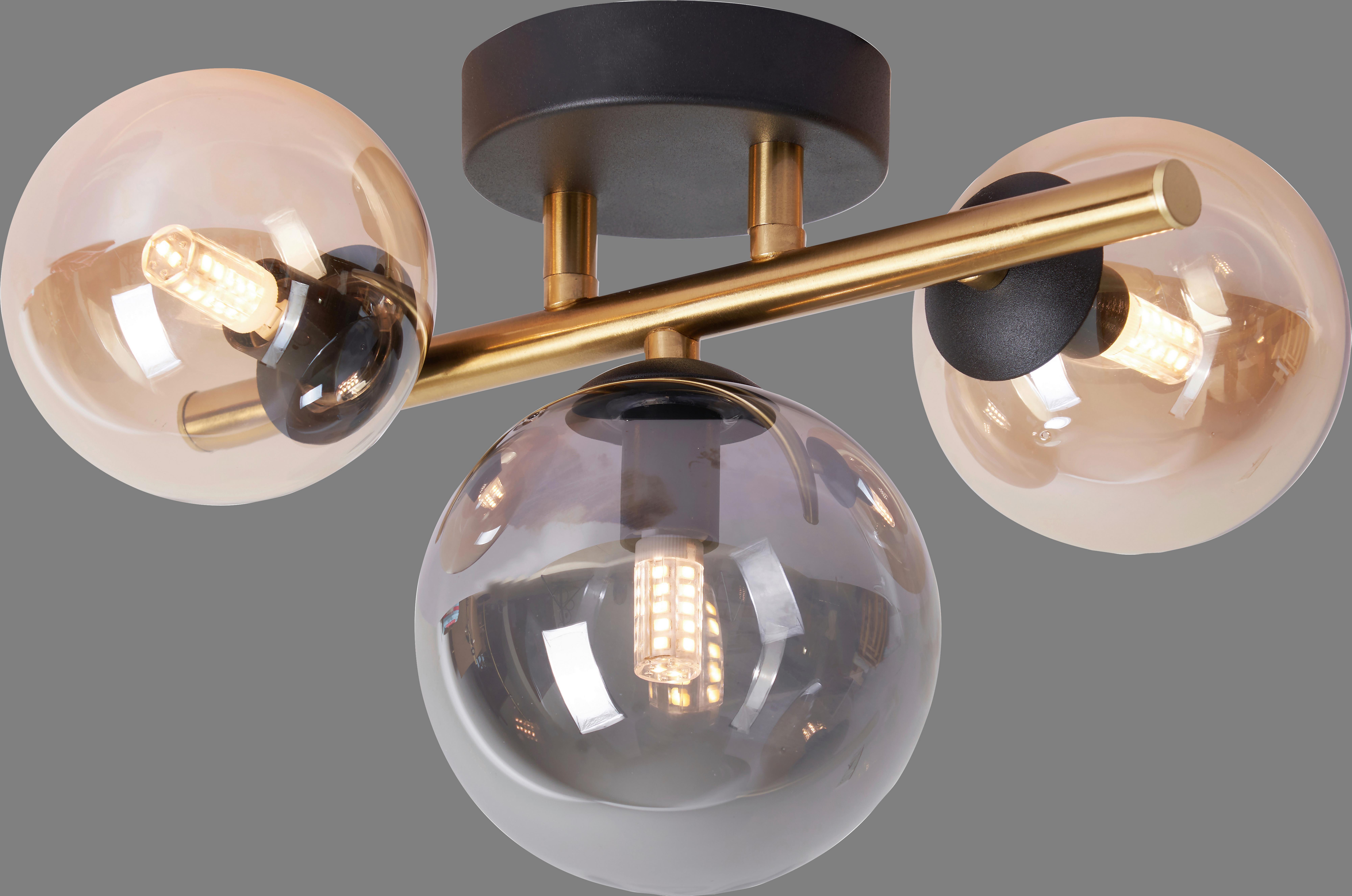 KINKIET LED AMBEROK - kolor bursztynowy/czarny, Lifestyle, metal/szkło (28/21/19cm) - Dieter Knoll
