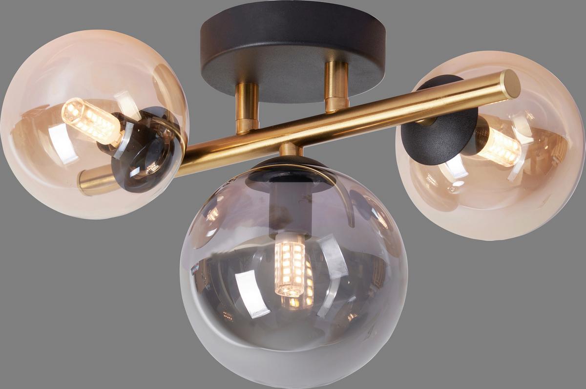 KINKIET LED AMBEROK - kolor bursztynowy/czarny, Lifestyle, metal/szkło (28/21/19cm) - Dieter Knoll