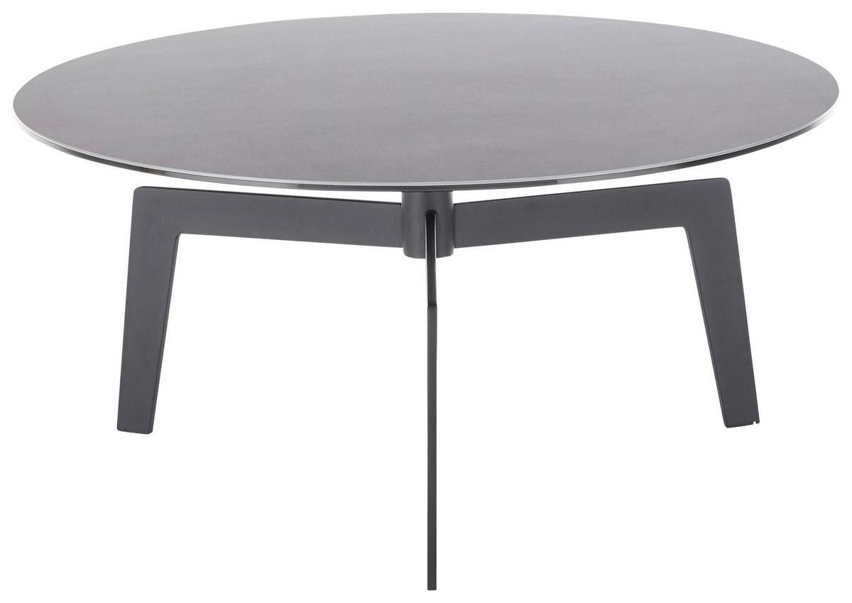 Klubska Miza Buena Vista - črna/antracit, Moderno, kovina/steklo (80/80/38cm) - Premium Living