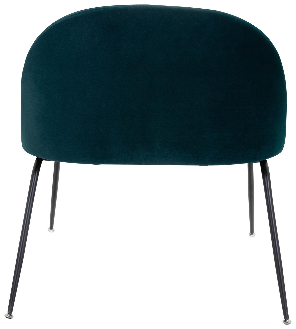 Stol Velvo, Barva Petroleja - barve petroleja/črna, Basics, kovina/tekstil (72/80/65cm) - MID.YOU