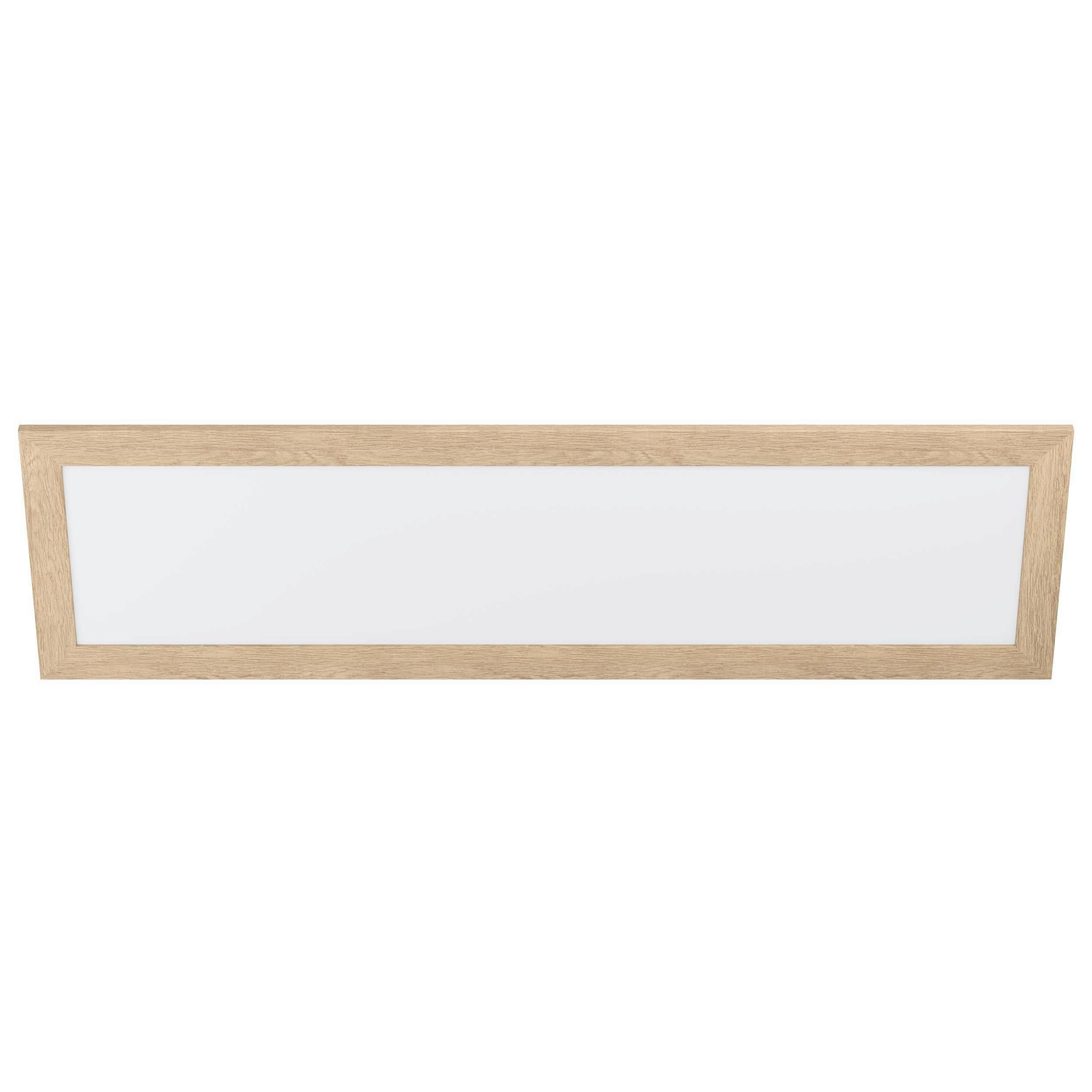 Led-paneel 99473* Poglionasso - Weiss/Eichefarben, Natur, Holz/Kunststoff (124,5/34,5/5,5cm) - Eglo