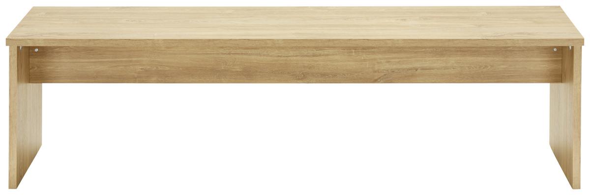 ławka w kolorze dębu - kolor dębowy/kolor chromowy, Modern, materiał drewnopochodny/tworzywo sztuczne (160/45/37cm) - Mömax