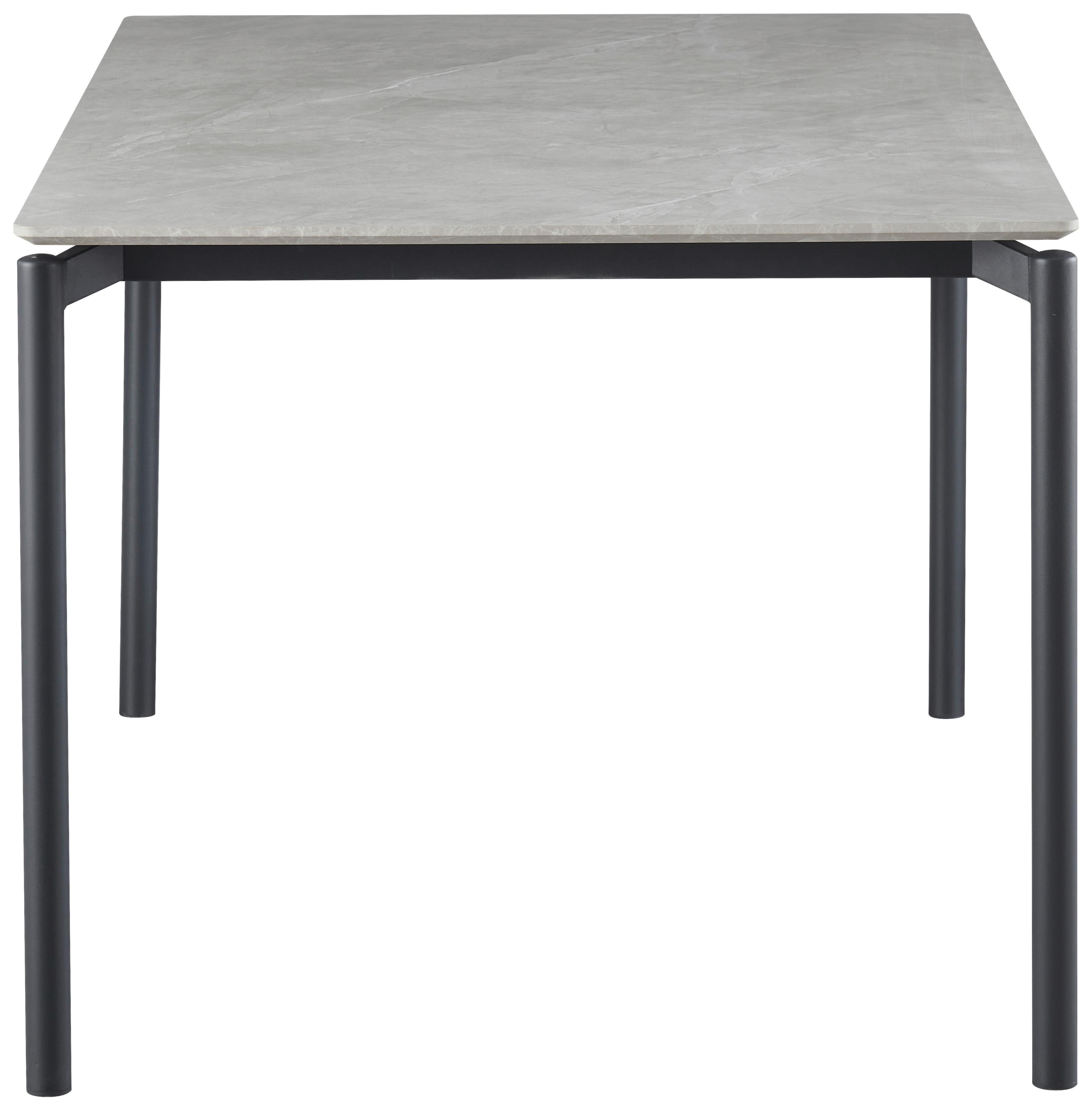Jedilna Miza Lean, Siva, 160x90 - siva/črna, Konvencionalno, kovina/leseni material (160/76/90cm) - P & B