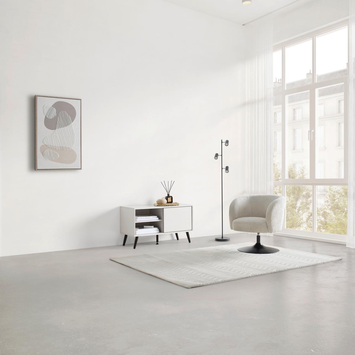 Phonotisch Move Kaschmirfarben - Kaschmir/Schwarz, MODERN, Holzwerkstoff/Metall (80/46/35cm) - Based