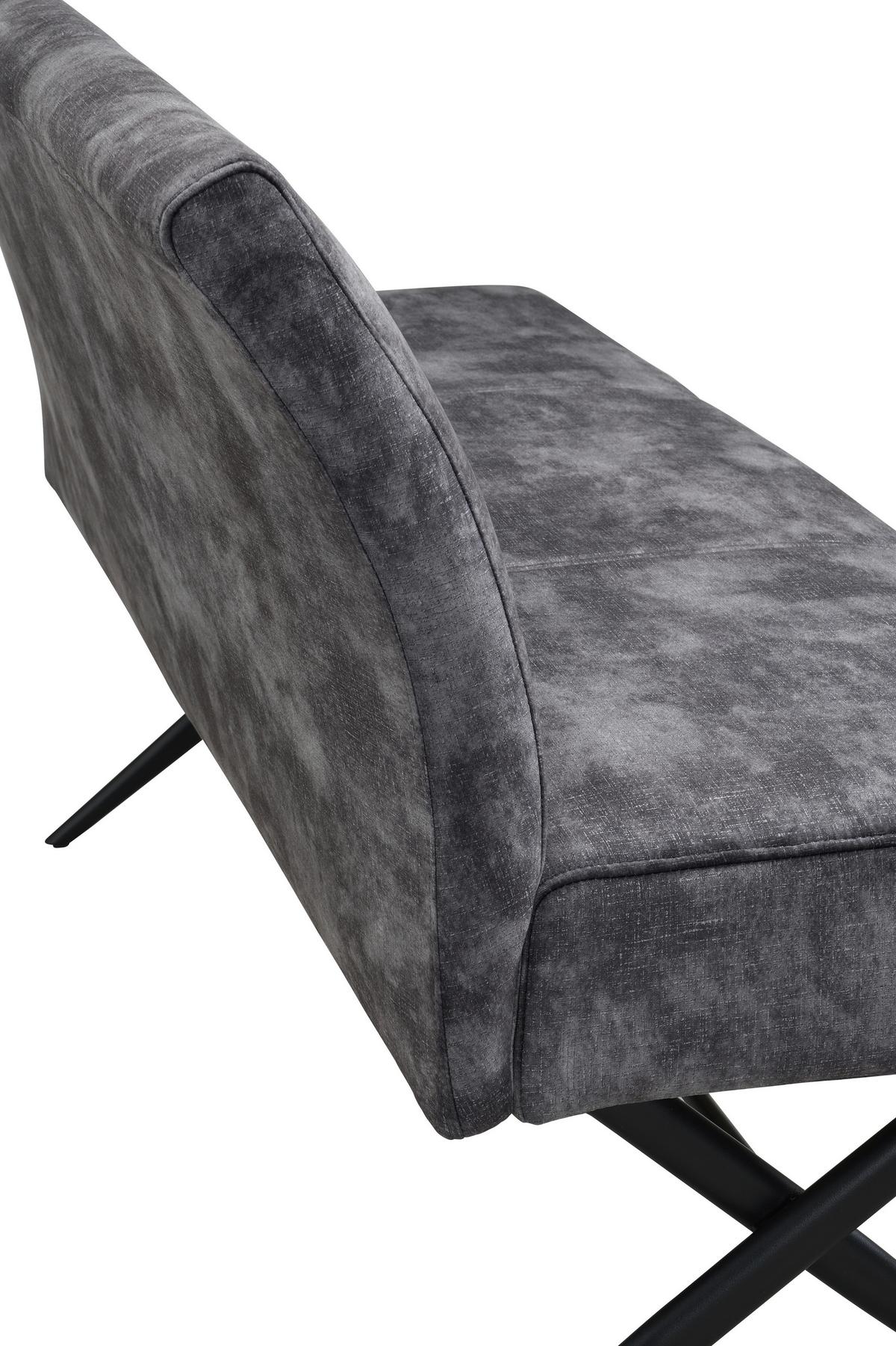 SITZBANK PORTO I B - Anthrazit/Schwarz, MODERN, Textil/Metall (140/88/67cm) - P & B