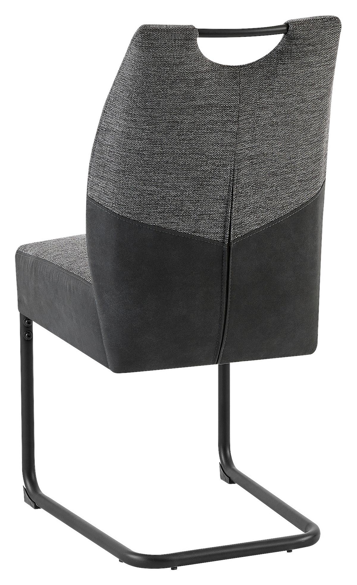 Stuhlset PETER Anthrazit, Federkern - Anthrazit/Schwarz, MODERN, Metall (45/94/54cm) - MID.YOU