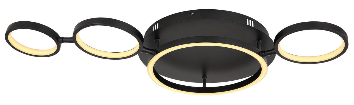 Led Mennyezeti Lámpa 67252-23 - fekete/opál, Design, műanyag/fém (79/39/11,5cm) - Globo