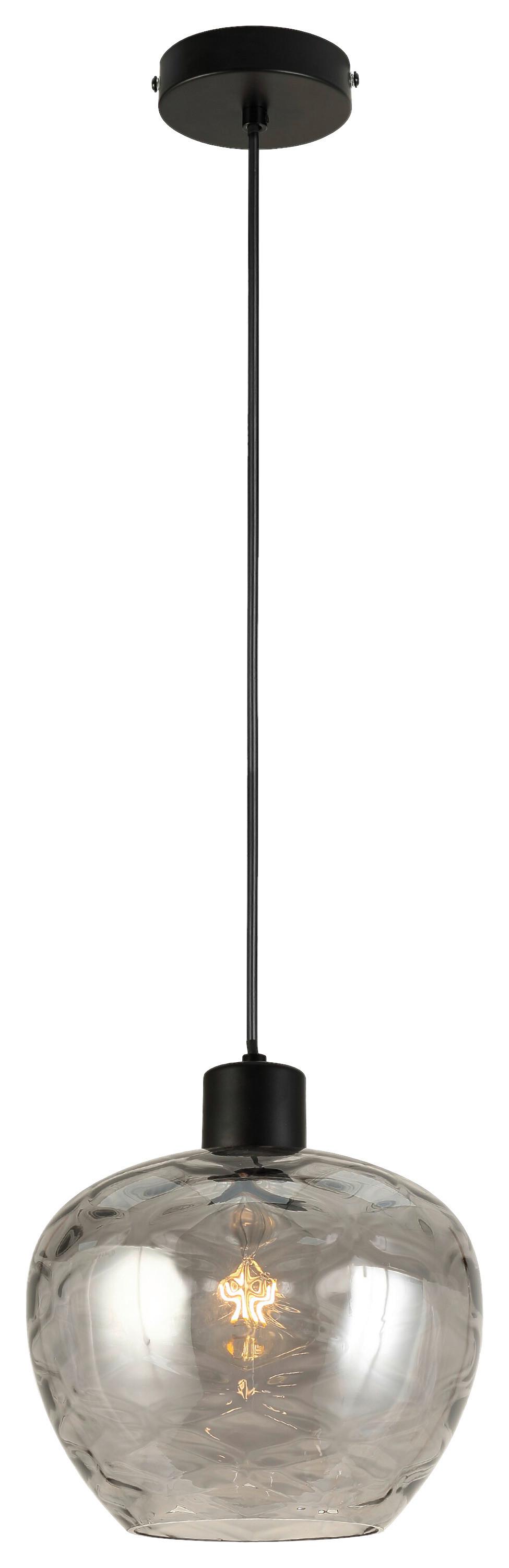 Hängeleuchte Ruz in Schwarz max. 25 Watt - Schwarz, MODERN, Glas/Metall (24/120cm) - Modern Living