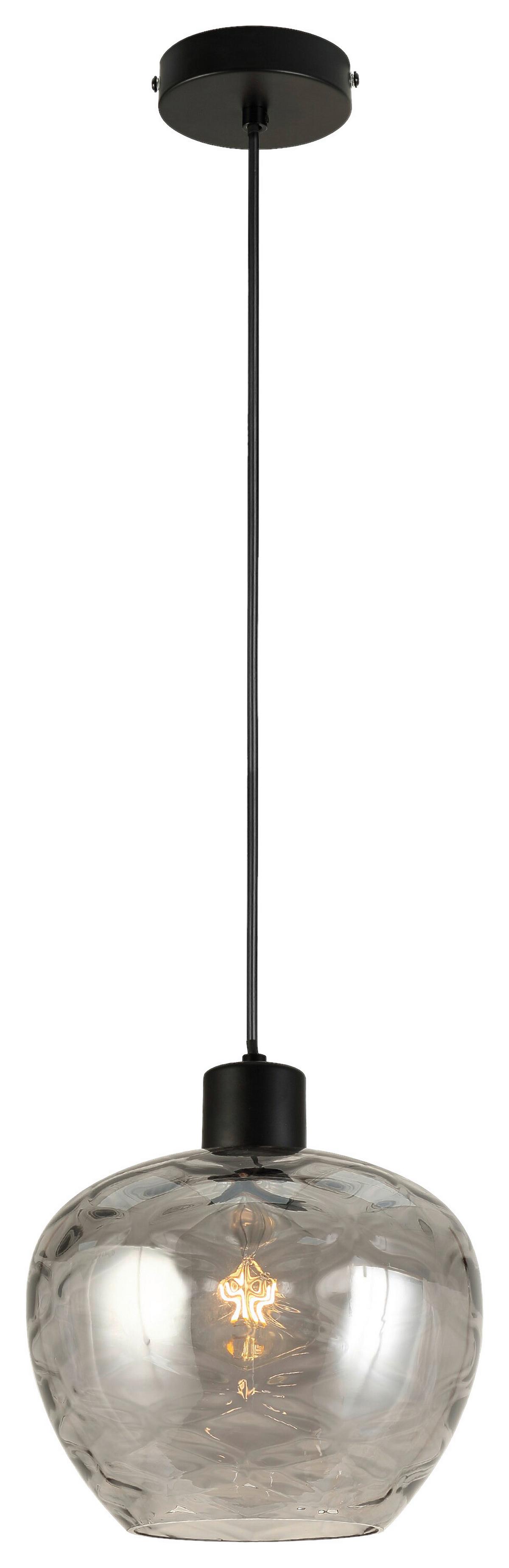 Függőlámpa Ruz - fekete, Modern, Üveg/fém (24/120cm) - Modern Living