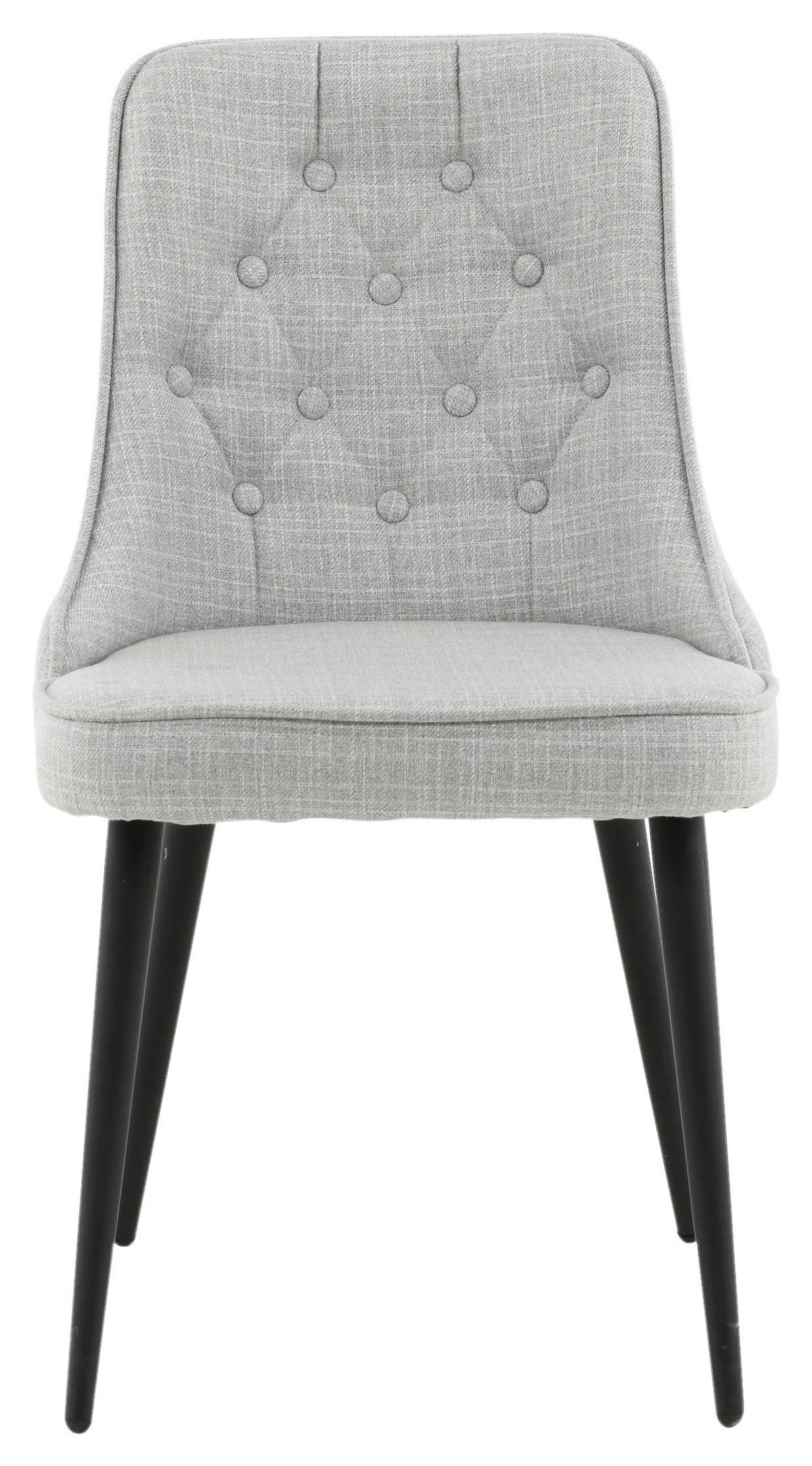 STUHL-SET VELVET DELUXE - Hellgrau/Schwarz, Design, Kunststoff/Textil (50/88,5/66cm) - Livetastic