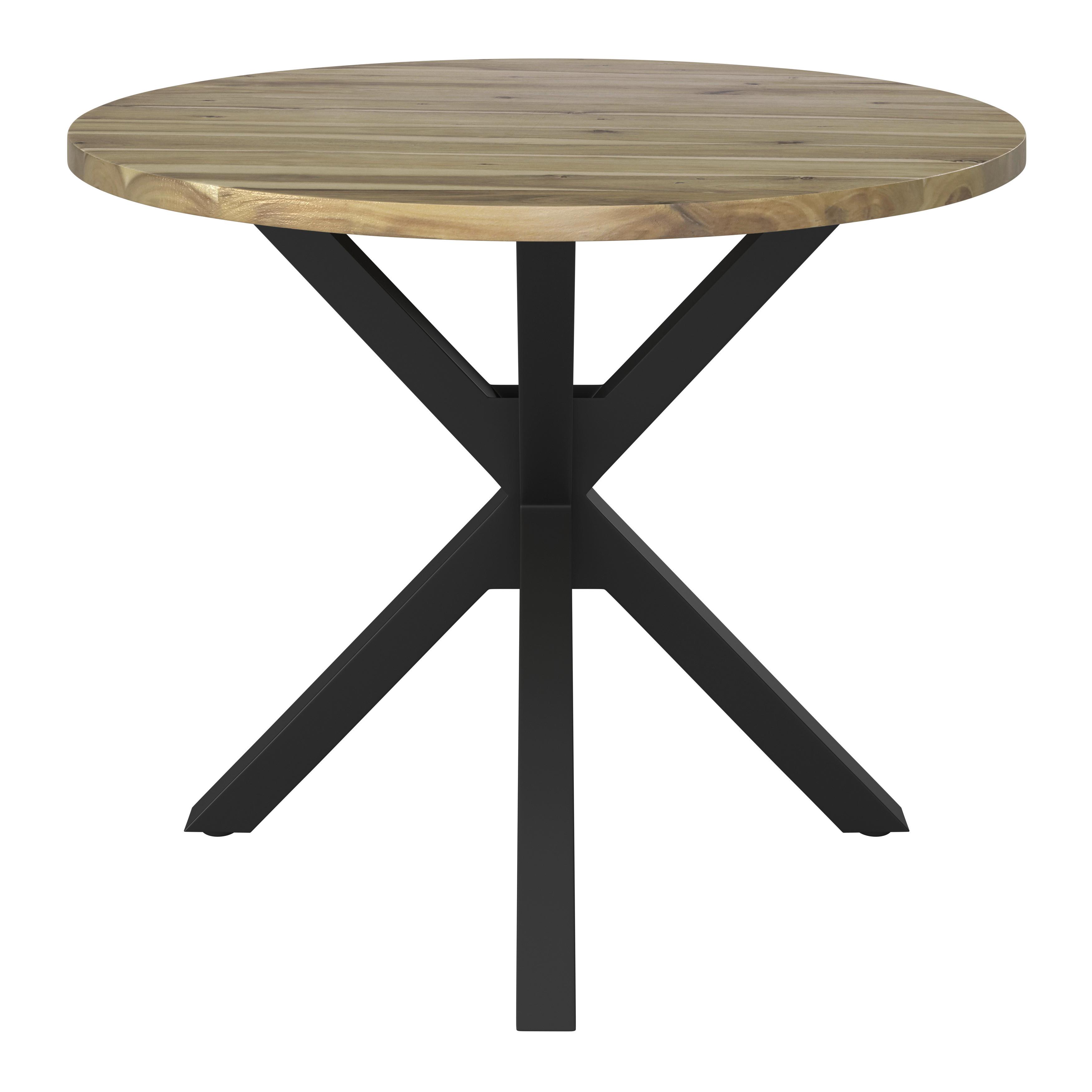 MATBORD GEMMA - svart/akaciefärgad, Modern, metall/trä (100/76cm) - Bessagi Home