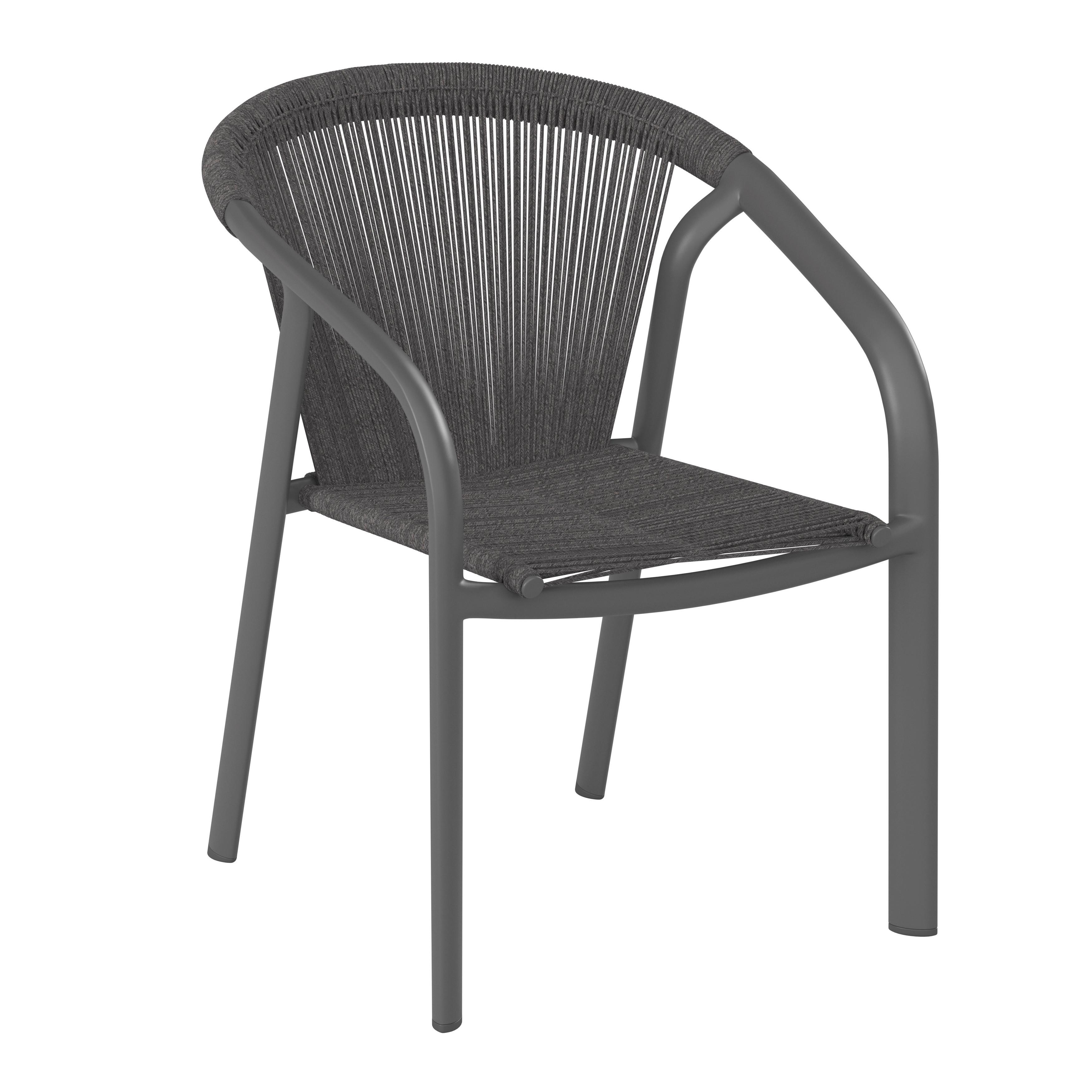 KRZESŁO OGRODOWE FERRARA - antracytowy, Modern, tworzywo sztuczne/metal (56/79/62cm) - Ambia Garden