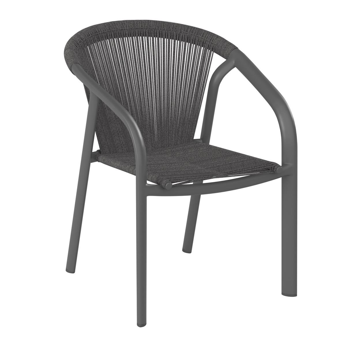 KRZESŁO OGRODOWE FERRARA - antracytowy, Modern, tworzywo sztuczne/metal (56/79/62cm) - Ambia Garden