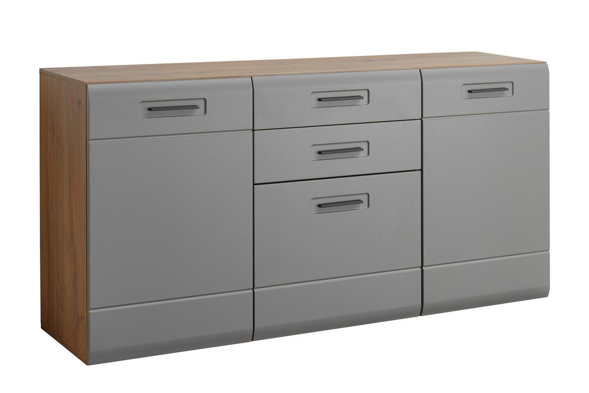 Komoda Auris, Barva Hrasta, Siva - siva, Moderno, umetna masa/leseni material (163,2/81,3/43,1cm) - Mömax