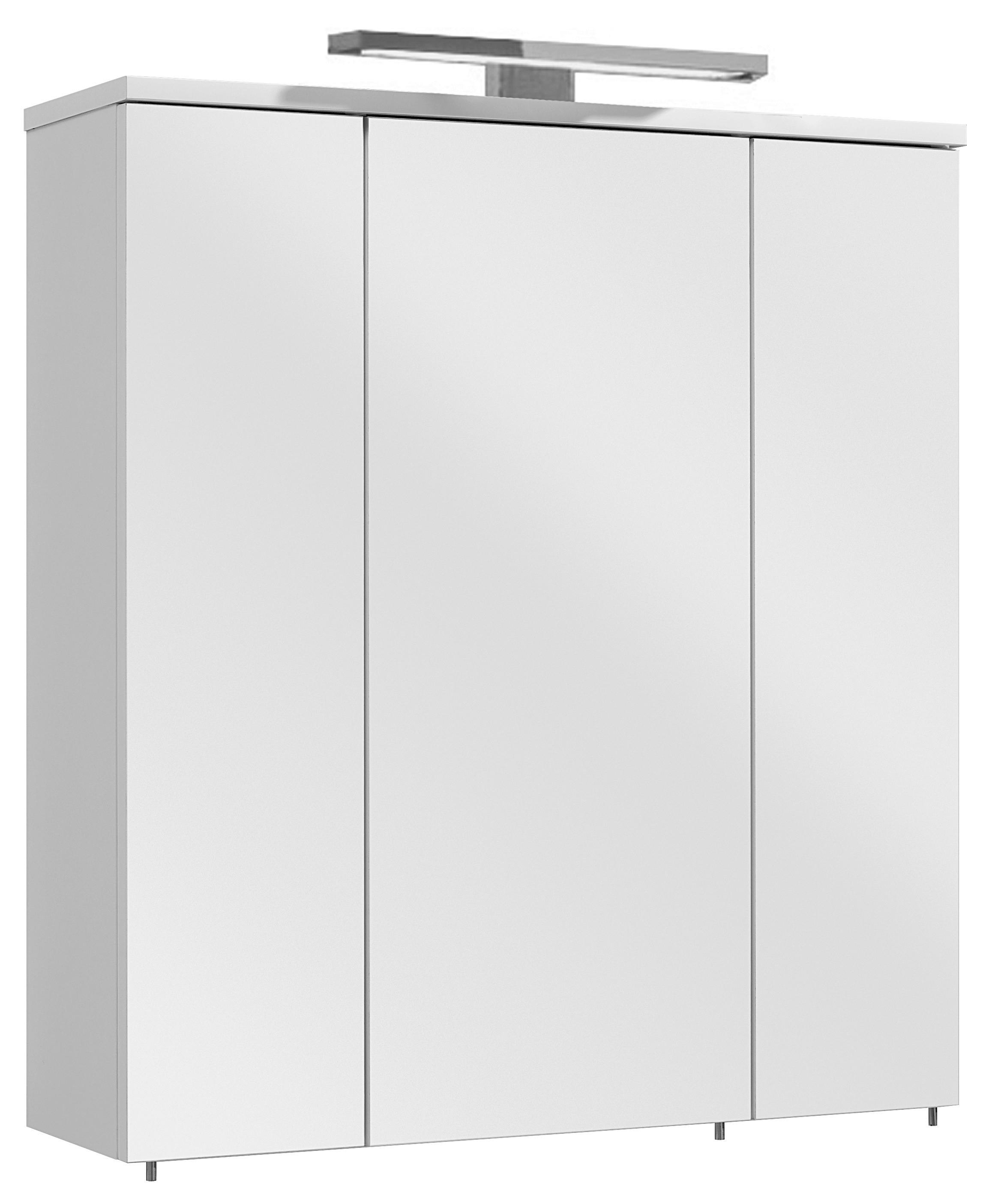 SZAFKA Z LUSTREM GELA IV  -TOP- - biały, Basics, materiał drewnopochodny/szkło (65/72/20cm) - Xora