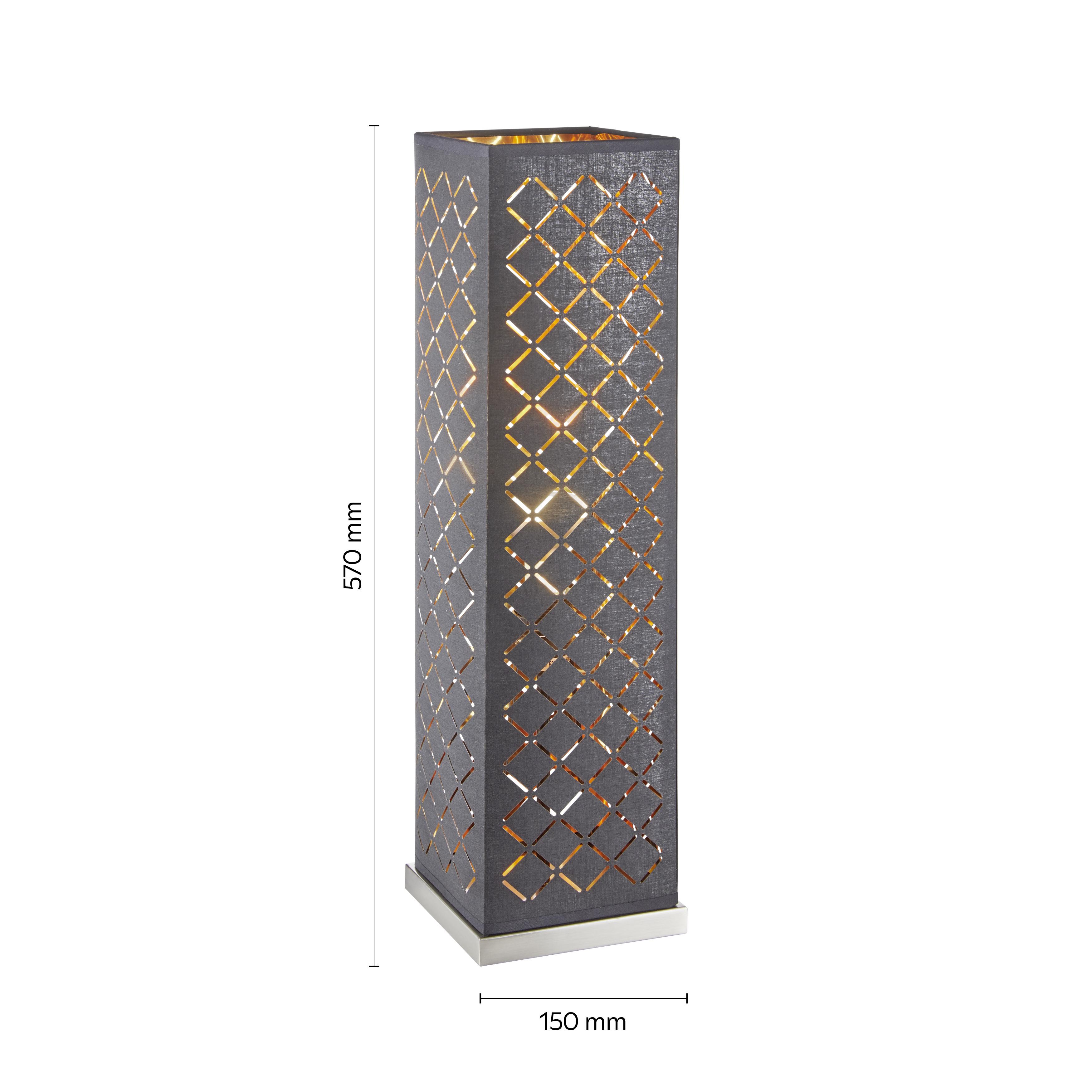 BORDSLAMPA ELIN - svart/nickelfärgad, Lifestyle, metall/textil (15/57cm) - Mömax