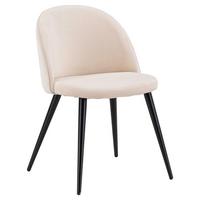 STUHL-SET VELVET - Beige/Schwarz, Design, Textil/Metall (50/76,5/57cm) - Livetastic