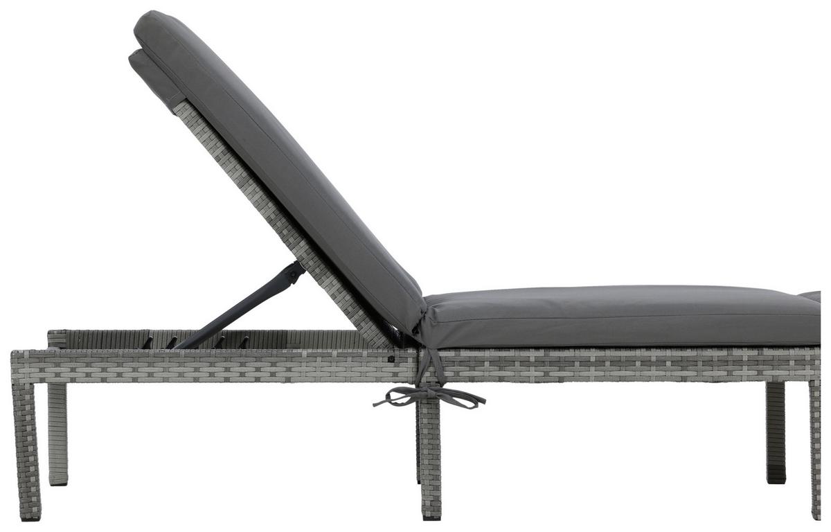 Gartenliege Bilbao ca. 59x84x198 cm Grau - Grau, KONVENTIONELL, Kunststoff/Textil (59/84/198cm) - Gardenson