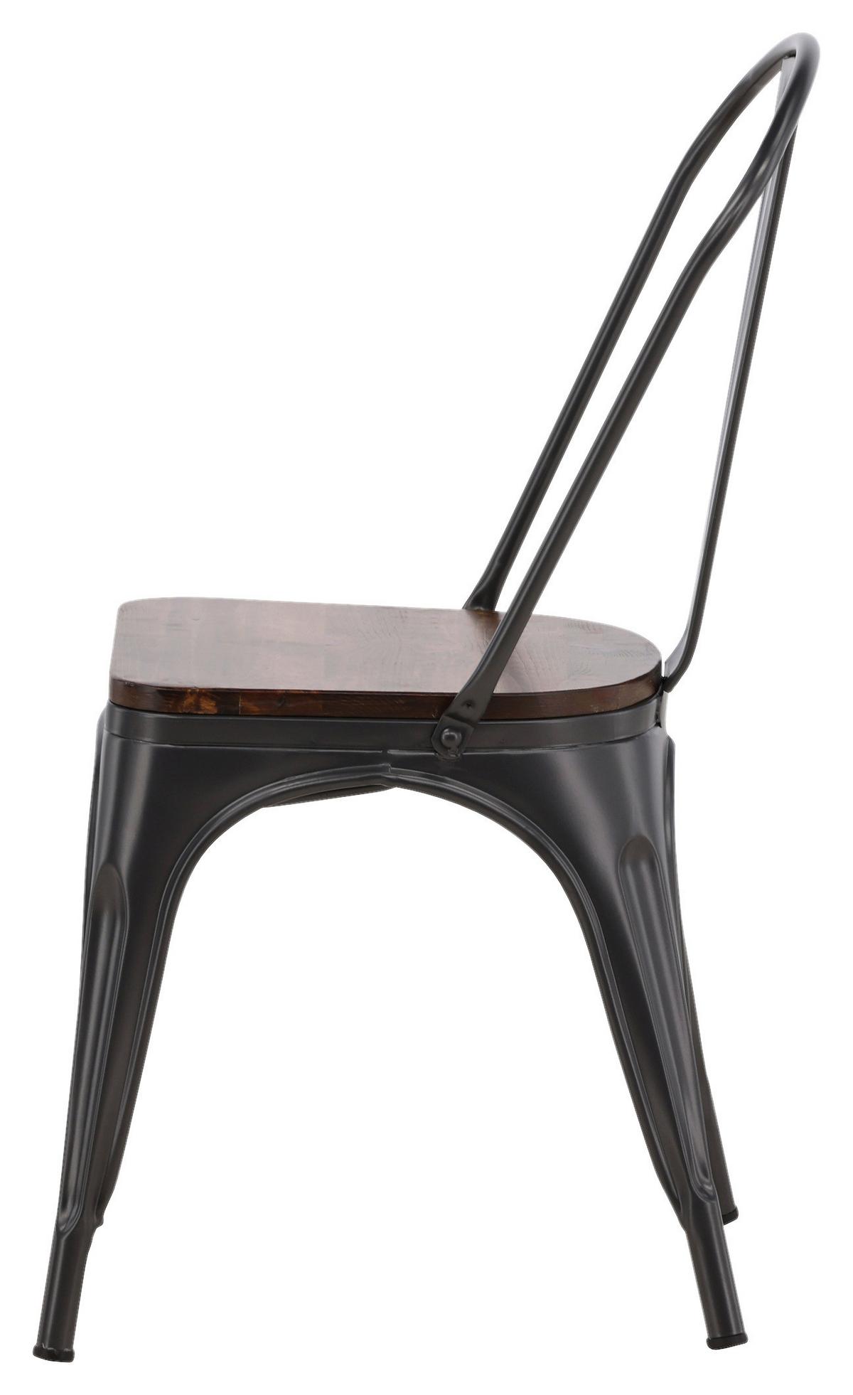 STUHL-SET TEMPE - Dunkelgrau/Dunkelbraun, Design, Holz/Metall (36/85/51cm) - Livetastic