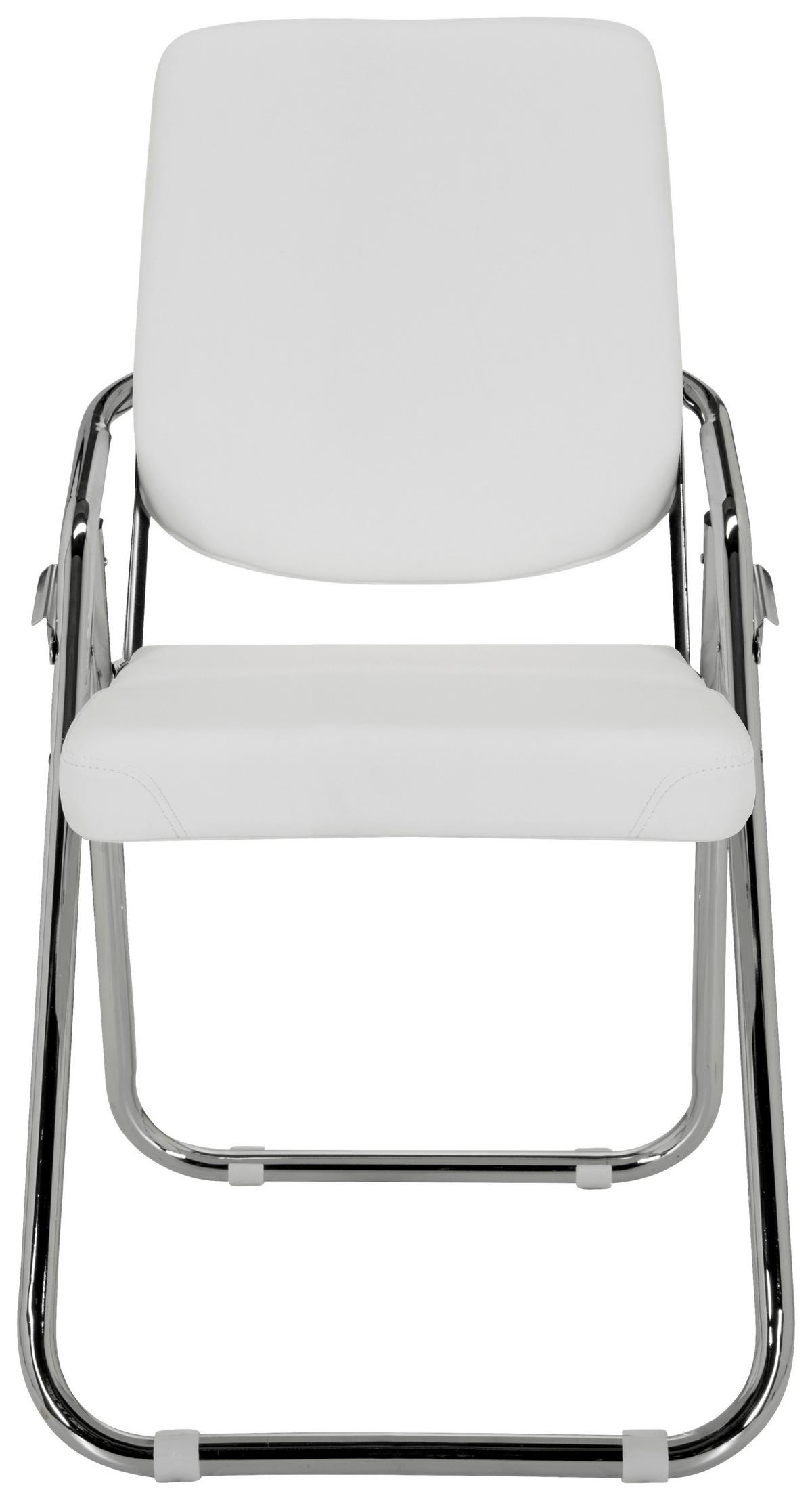 Konferenčni Stol Esto Pu, Bela - barve kroma/bela, Basics, kovina/tekstil (46/90/40cm) - MID.YOU