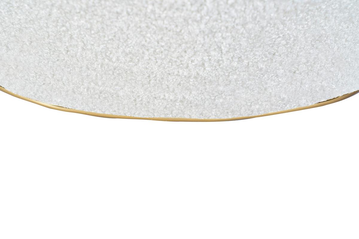 HOCKER CONTESSA 135 - Weiss/Goldfarben, Design, Textil/Metall (60/42,5cm) - Kayoom