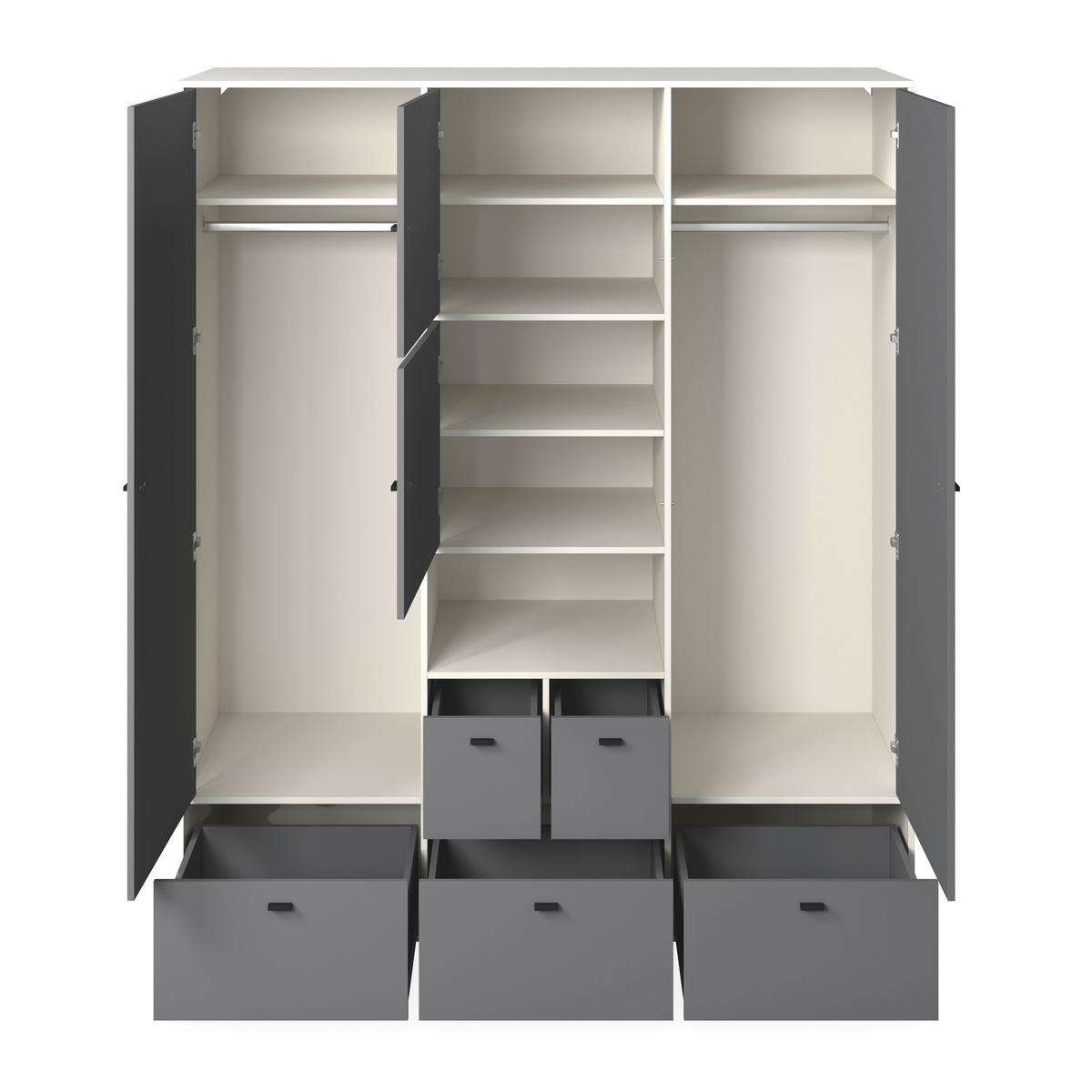 Kleiderschrank Framo 3 Kaschmirfarben/Anthrazit - Kaschmir/Anthrazit, KONVENTIONELL (179,4/210,6/58cm) - Mömax