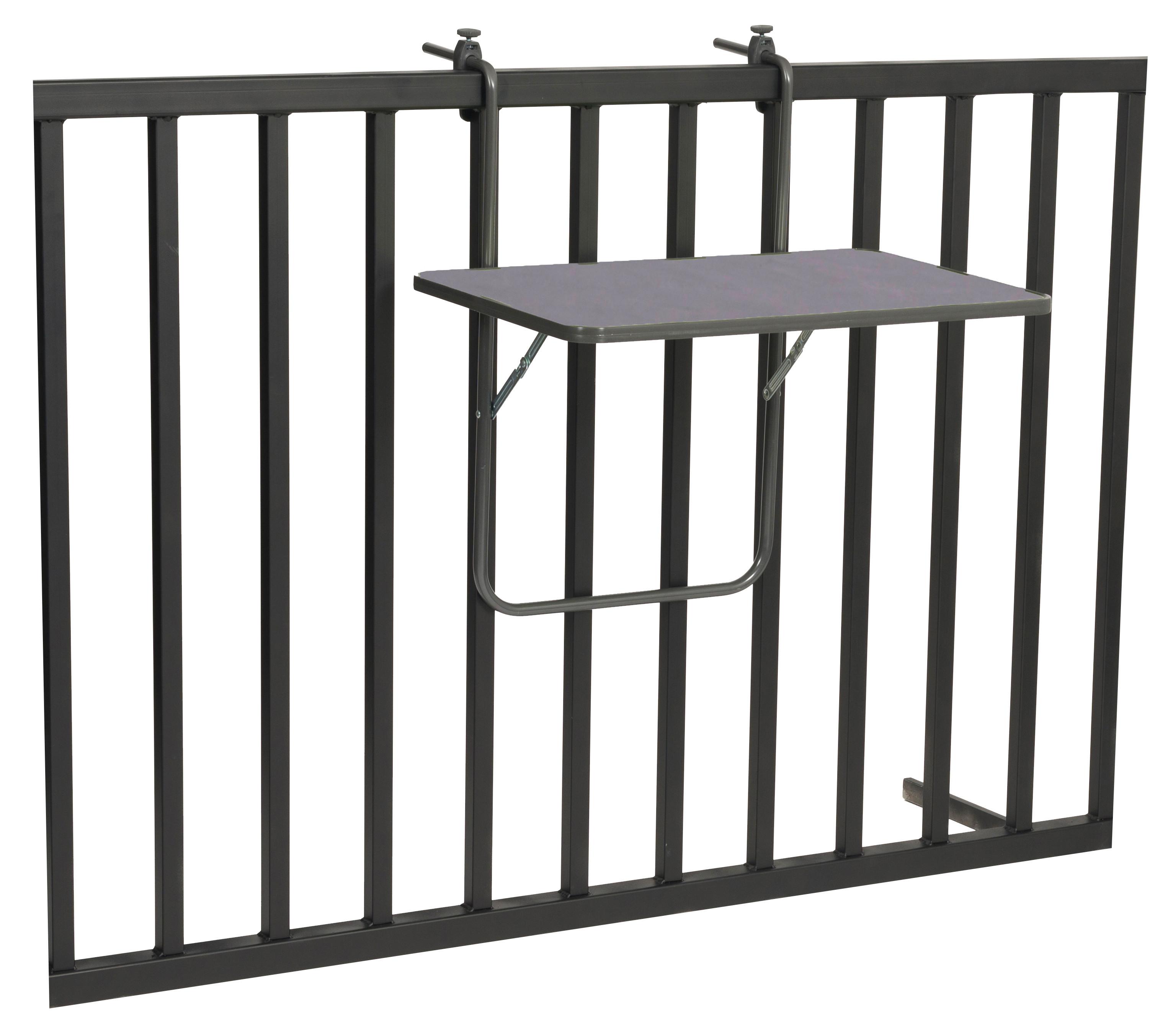 Balkonhängetisch Boy ca. 60x40 cm Anthrazit - Anthrazit, Basics, Metall (60/5/40cm) - Gardenson