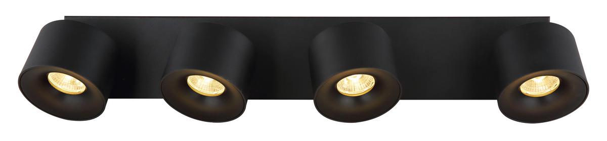 LED-Strahler Rae Schwarz max. 6 Watt - Transparent/Schwarz, Design, Kunststoff/Metall (45,5/7,2/12cm) - Globo